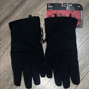 Black Men's Gloves s/m Swiss tech nwt